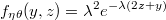 $$\ f_{\eta \theta}(y,z)=\lambda^2 e^{-\lambda(2z+y)}$$