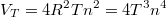 $$\begin{gathered}V_T=4R^2Tn^2=4T^3n^4 \hfill \\\end{gathered}$$