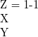 $$\begin{tabular}{l} Z = 1-1 \\ X \\ Y \end{tabular}$$