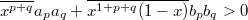 $$\displaystyle  \overline{x^{p+q}}a_pa_q+\overline{x^{1+p+q}(1-x)}b_pb_q>0 $$