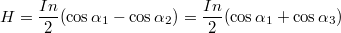 $$\displaystyle H=\frac{In}{2}(\cos\alpha_1-\cos\alpha_2)=\frac{In}{2}(\cos\alpha_1+\cos\alpha_3)$$