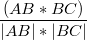 $$\frac{(AB*BC )}{|AB|*|BC|}$$