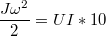 $$\frac{J\omega ^2}{2}=UI*10$$