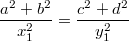 $$\frac{a^2+b^2}{x_1^2}=\frac{c^2+d^2}{y_1^2}$$