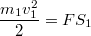 $$\frac{m_1v_1^2}{2}=FS_1$$