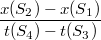 $$\frac{x(S_2) - x(S_1)}{t(S_4) - t(S_3)}$$