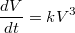 $$\frac {dV} {dt} = kV^3$$