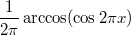 $$\frac 1{2\pi}\arccos (\cos 2\pi x)$$