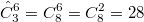 $$\hat{C}_3^6=C_8^6=C_8^2=28$$