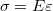 $$\sigma = E\varepsilon$$