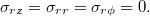 $$\sigma_{rz}=\sigma_{rr}=\sigma_{r\phi}=0.$$