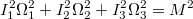 $$I_1 ^2 \Omega_1 ^2+I_2 ^2 \Omega_2 ^2+I_3 ^2 \Omega_3 ^2=M^2$$