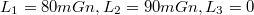 $$L_1=80 mGn,L_2=90mGn,L_3=0$$