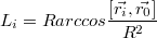 $$L_i=Rarccos\frac {[\vec{r_i},\vec{r_0}]} {R^2}$$