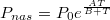 $$P_{nas}=P_0e^\frac{AT}{B+T}$$