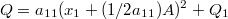 $$Q=a_{11}(x_1+(1/2a_{11})A)^2+Q_1$$