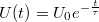 $$U(t)=U_0 e ^{-\frac{t}{\tau}}$$