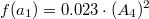 $$f(a_1)=0.023 \cdot (A_4)^2$$