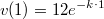 $$v(1)=12 e^{-k \cdot 1}$$