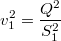 $$v_1^2=\frac{Q^2}{S_1^2}$$