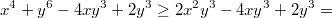 $$x^4+y^6-4xy^3+2y^3\ge2x^2y^3-4xy^3+2y^3=$$