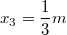 $$x_{3} = \frac{1}{3}m$$