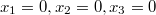 $$x_1=0,x_2=0,x_3=0$$