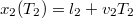 $$x_2(T_2) = l_2+v_2T_2$$