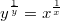 $$y^{\frac 1y}=x^{\frac 1x}$$