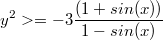 $$y^2>=-3\frac {(1+sin(x))} {1-sin(x)}$$