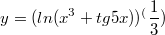 $$y = (ln(x^3+tg5x))^(\frac {1} {3})$$