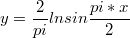 $$y = \frac {2} {pi}lnsin\frac {pi*x} {2}$$