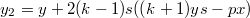 $$y_2=y+2(k-1)s((k+1)ys-px)$$