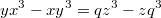 $$yx^3-xy^3=qz^3-zq^3$$